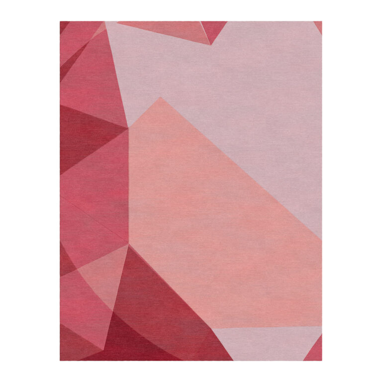 abstract red sapphire crystal tufted wool rug 9x12