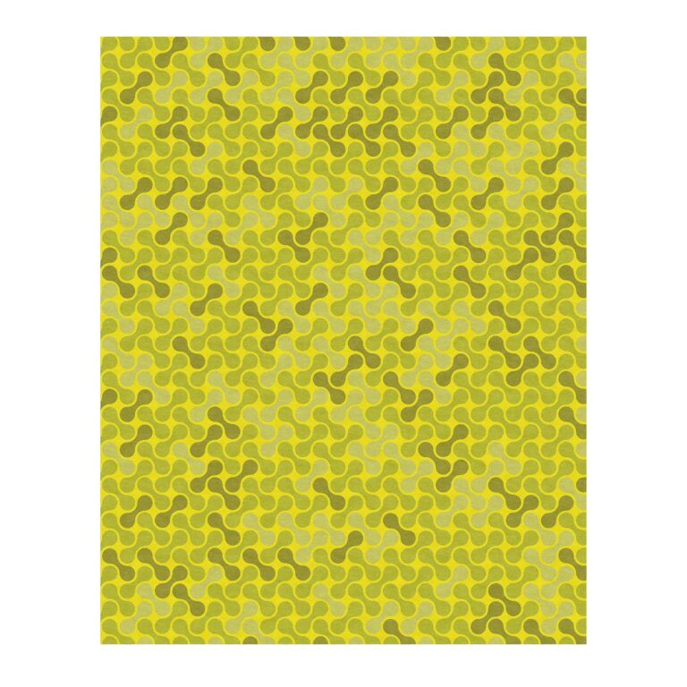 chartreuse swirl metaball abstract wool tufted rug 8x10