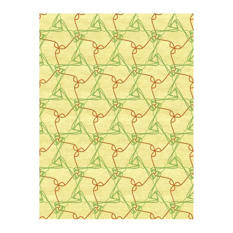 lemon sage whimsical-geometric wool tufted rug 9x12