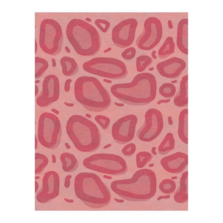 pink leopard print tufted wool rug 6x9