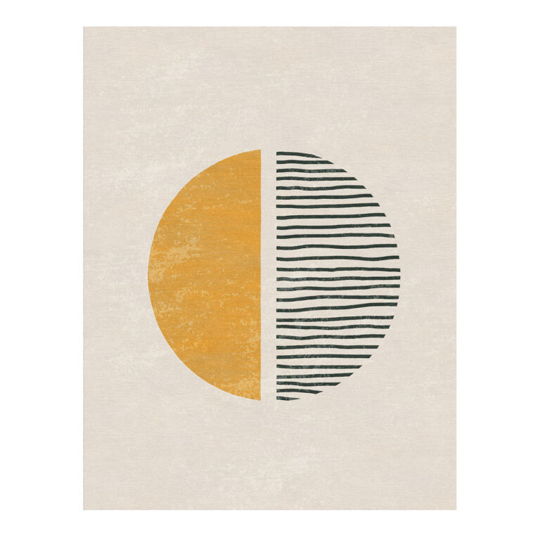 bold beige geometric circle wool rug 9x12