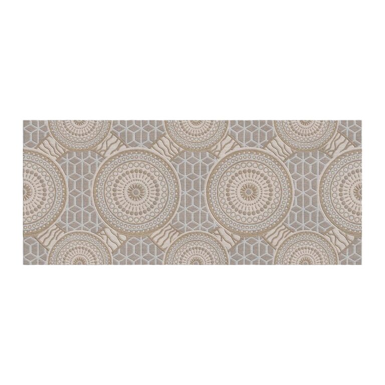 custom tufted beige mandala rug 100x240cm