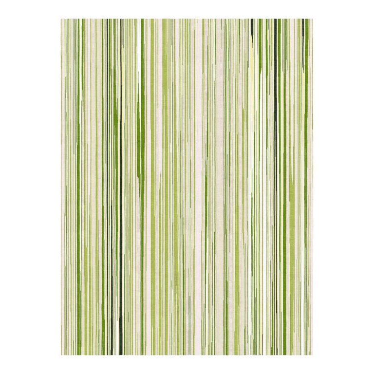 custom tufted green striped wool rug 9x12ft