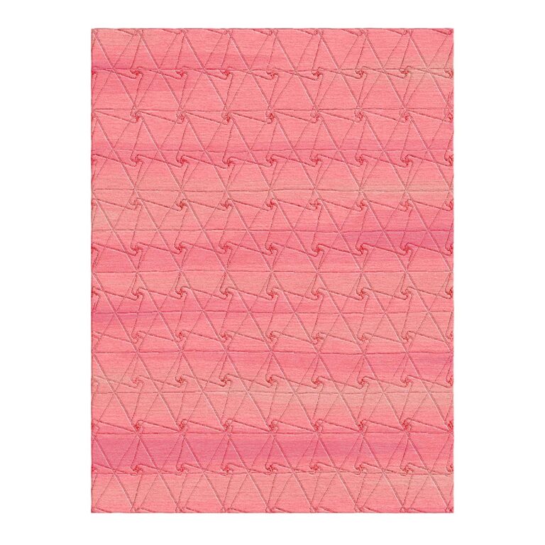 custom tufted pink geometric wool rug 9x12-1