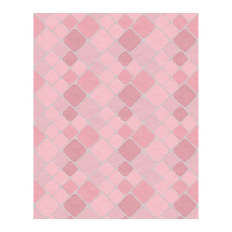 geometric pink abstract square wool tufted rug 8x10-1
