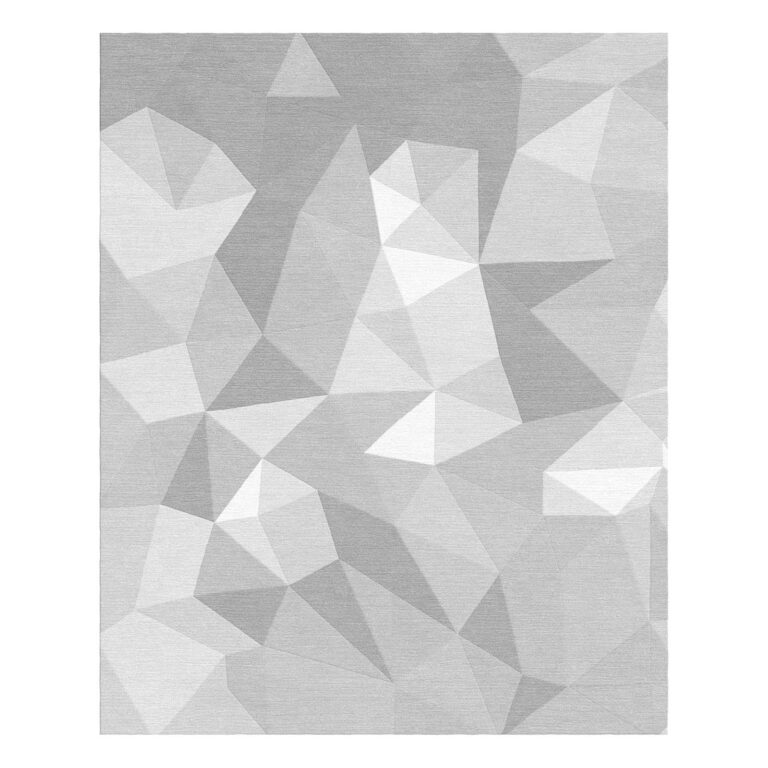 low poly geometric wool rug gray 300x400cm