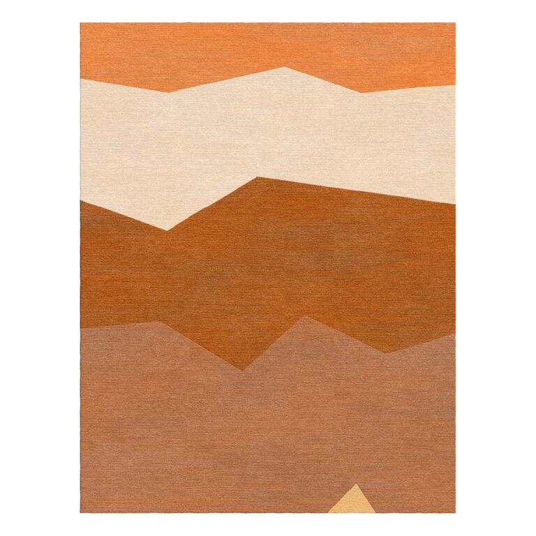 orange abstract retro wool rug 300x400cm