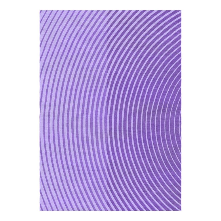 purple curved lines minimalist wool rug 140x200cm