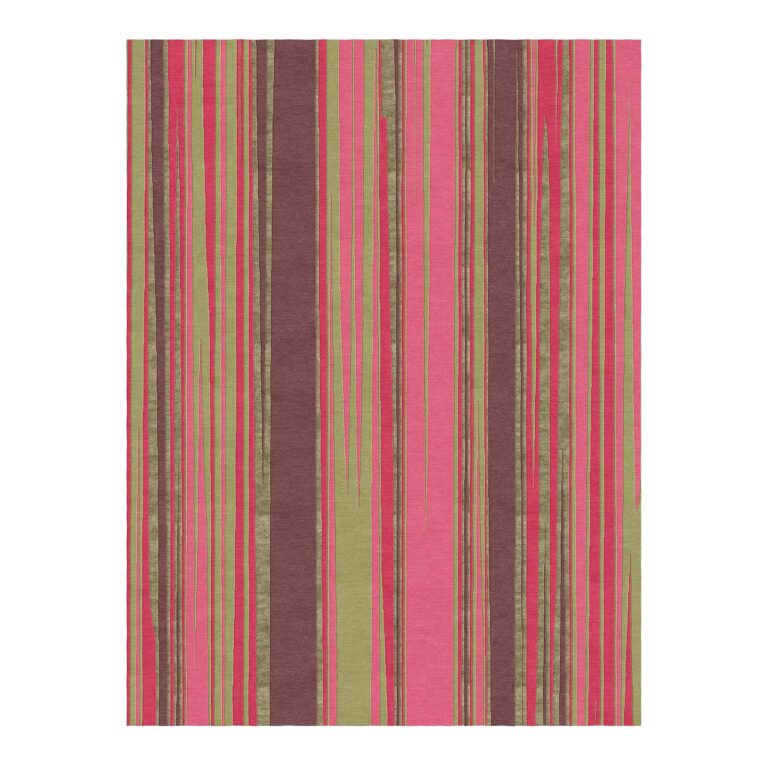 tufted morandi striped wool rug pink green 9x12-1