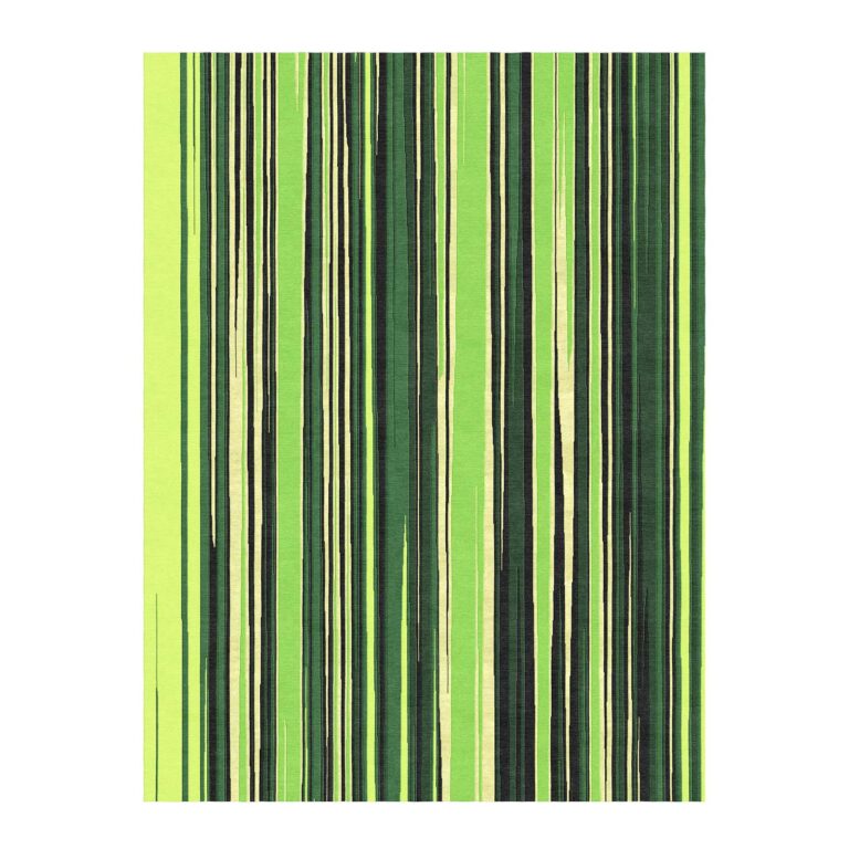 tufted multi green striped wool rug 9x12ft