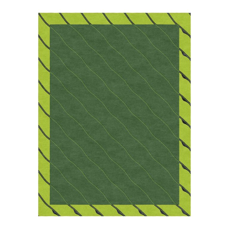 tufted two tone green wool rug 9x12ft