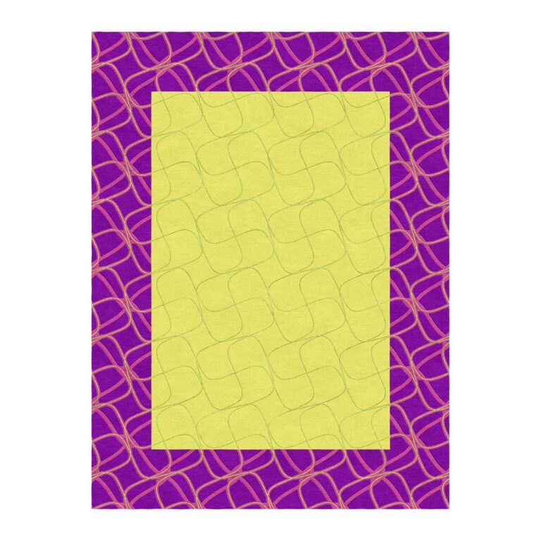 vibrant geometric custom tufted wool rug purple lime 9x12-1