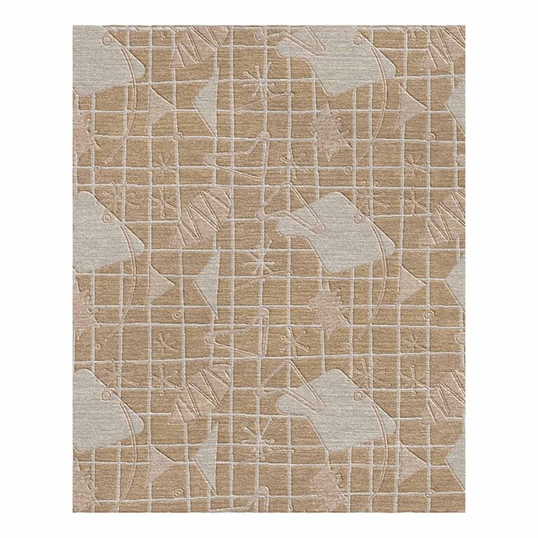 atomic grid wool rug beige ivory 8x10 tufted
