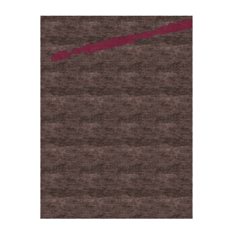 custom tufted wool rug brown burgundy stripe 9x12
