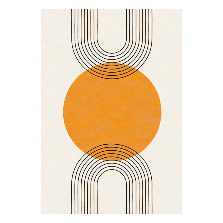 mid century abstract beige wool rug 200x300cm picture